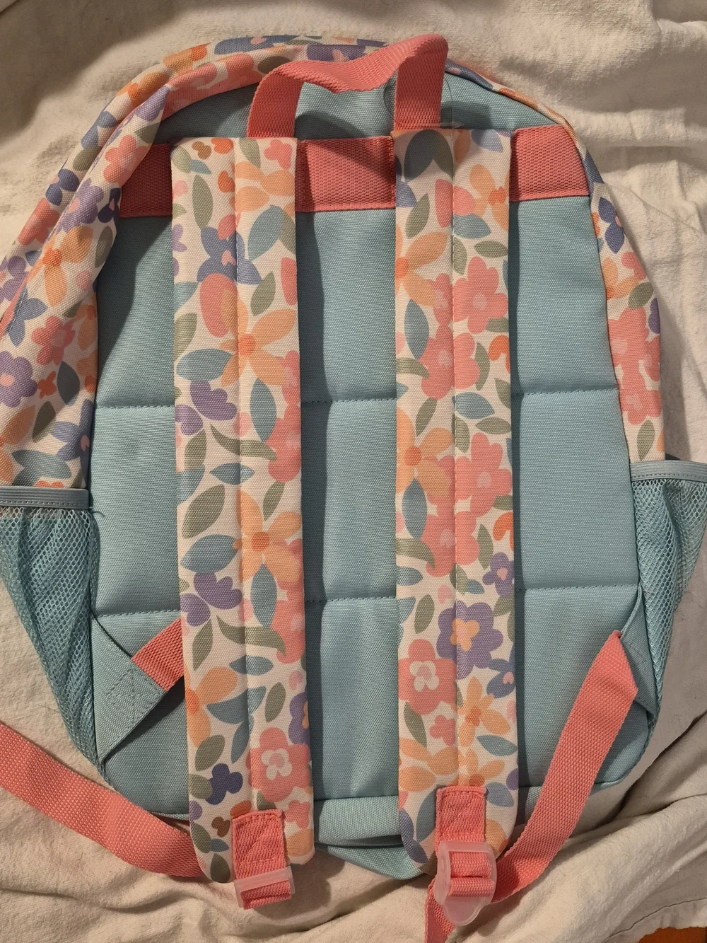 Kids Floral Print Backpack - Pink, Purple & Teal